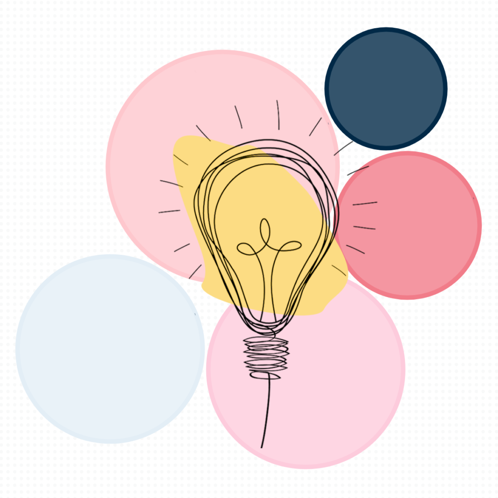 lightbulb over bubbles symbolizes developing a strategy to spread your ideas