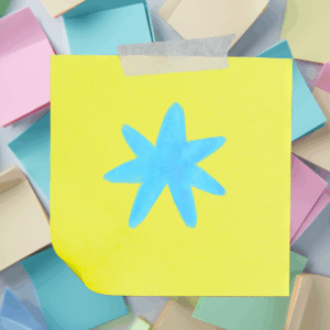 what matters most - yellow post-it note with blue star drawn on it